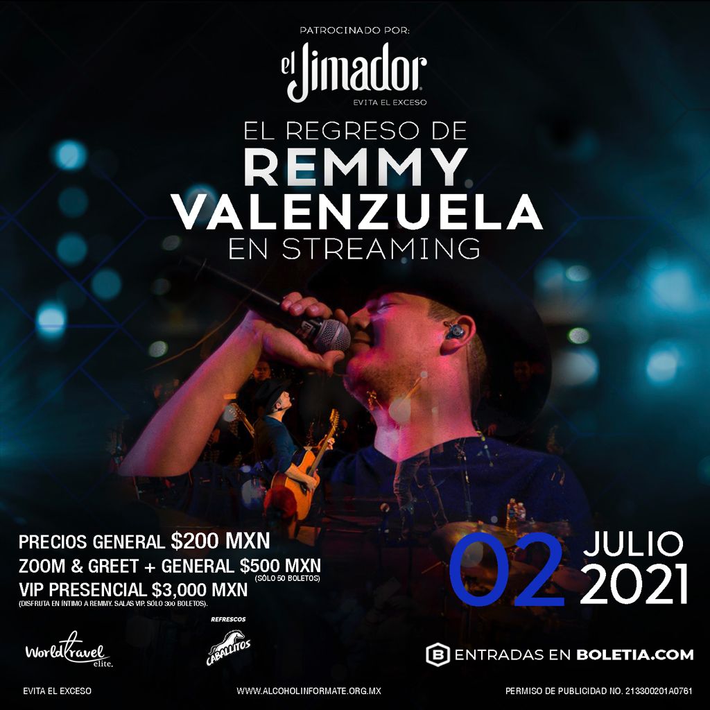 REMMY VALENZUELA ofrecerá show presencial y streaming en su regreso a